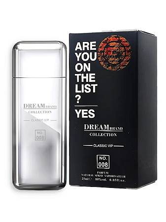 Brand Collection 008 - Perfume Inspiração 212 Vip Men - 25Ml