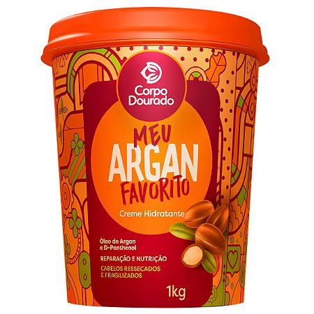 Creme de Pentear e Hidratar 2 em 1 Argan Favorito Pote 1Kg