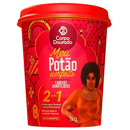 Creme de Pentear e Hidratar 2 em 1 Meu Potão Perfeito 1Kg