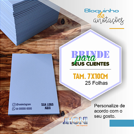 Bloquinho de Anotações 7x10cm 100 unidades