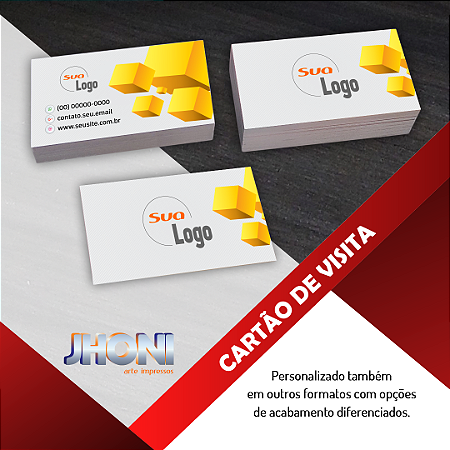 Cartão de Visita 90x48mm Retangular Frente e Verso 100 unidades
