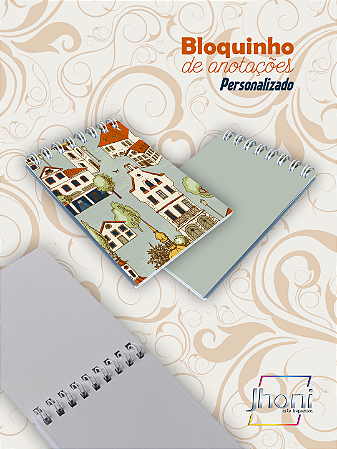 Bloquinho de Anotações 7x10cm 30 Folhas Com Wire-o Personalizado