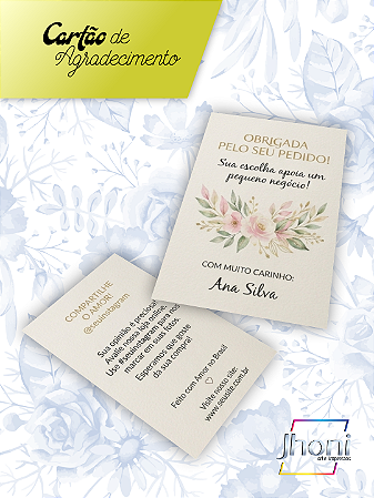 Cartão de Agradecimento 9x13cm 4/4 100 un Personalizado