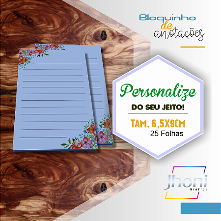 Bloquinho de Anotações Personalizado