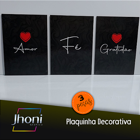 Plaquinha Decorativa 3 Peças Mod.01