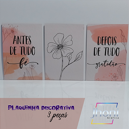 Plaquinha Decorativa 3 Peças Mod.02