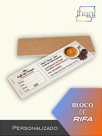 Bloco de Rifa 19x7cm Personalizado