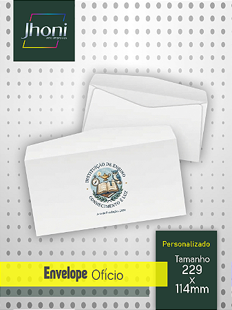 Envelope Ofício 229x114mm 100 un Personalizado