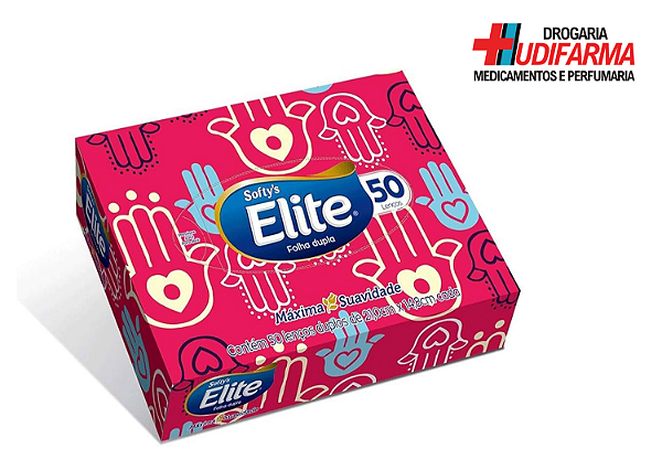 Lenço de Papel Softy's Elite com 50 Unidades