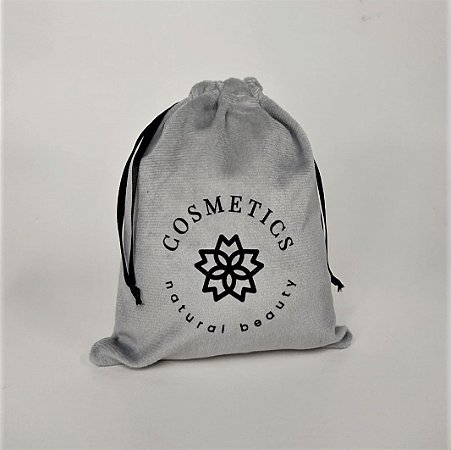 Saquinho de Suede Borda Simples - Personalizado com a sua Logo ou Marca.