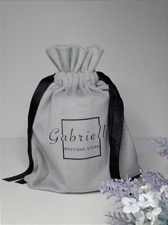 Saquinho de Suede Borda Luxo - Personalizado com a sua Logo ou Marca.