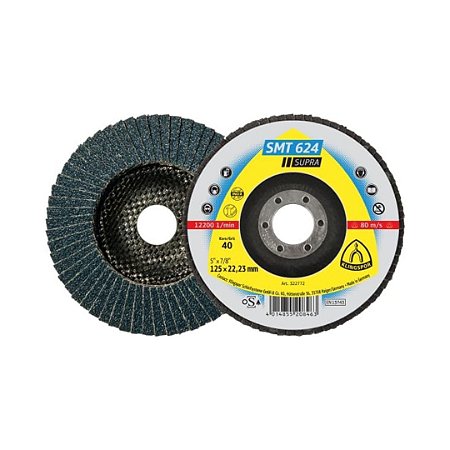 DISCO FLAP 115X22,23MM GRÃO 40 SMT 624 CONCAVO KLINGSPOR
