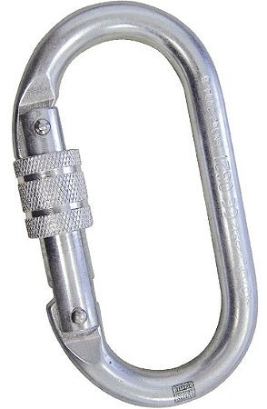 MOSQUETÃO ULTRA SAFE AÇO TRIPLA TRAVA OVAL USR004007 25KN