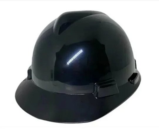 CAPACETE MSA PRETO V-GARD ABA FRONTAL PUSH KEY JUGULAR CA498