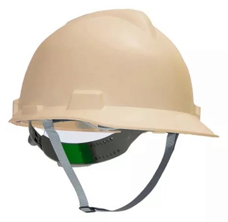 CAPACETE MSA BEGE SUSPENSAO CATRACA E JUGULAR CA498