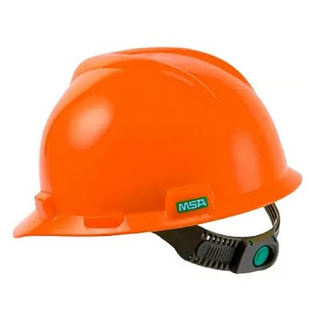 CAPACETE MSA LARANJA V-GARD ABA FRONTAL PUSH KEY CA498