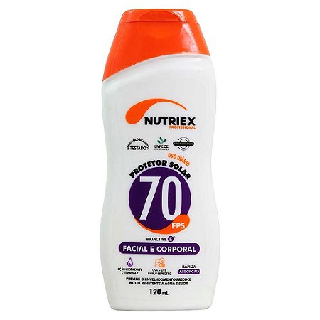 CREME NUTRIEX FPS70 PROTETOR SOLAR FACIAL E CORPORAL 120ML