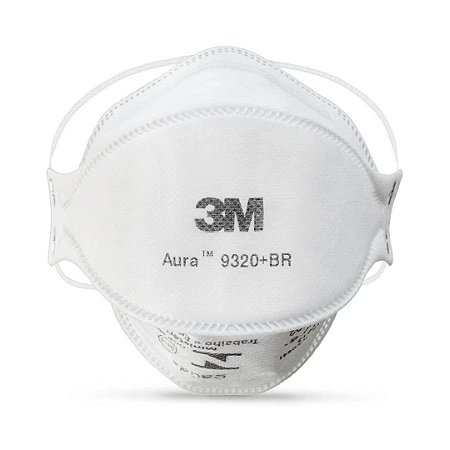 RESPIRADOR 3M PFF2 AURA 9320+BR SEM VALVULA BRANCO CA 30592