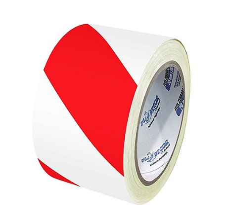 FITA PLASTCOR ZEBRADA VERMELHA E BRANCA 100M