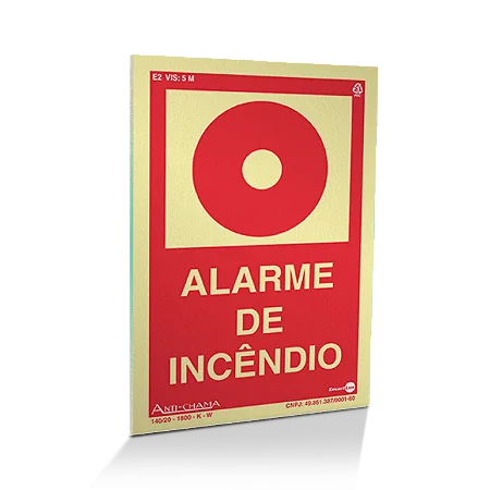 PLACA PVC RIG 1,00MM 10X15CM PAF695 E2 ALARME INCENDIO