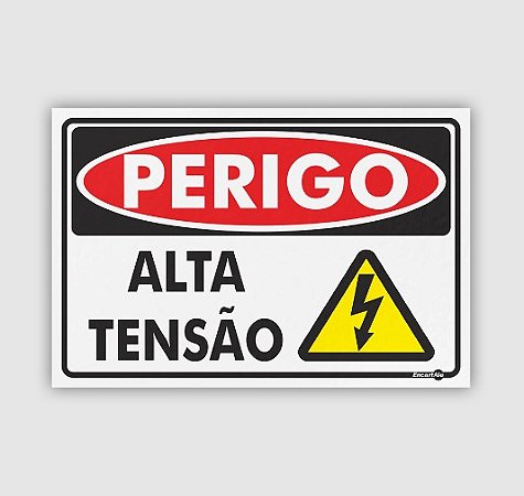 PLACA PS 0,80MM 15X20CM PS128 PERIGO ALTA TENSAO