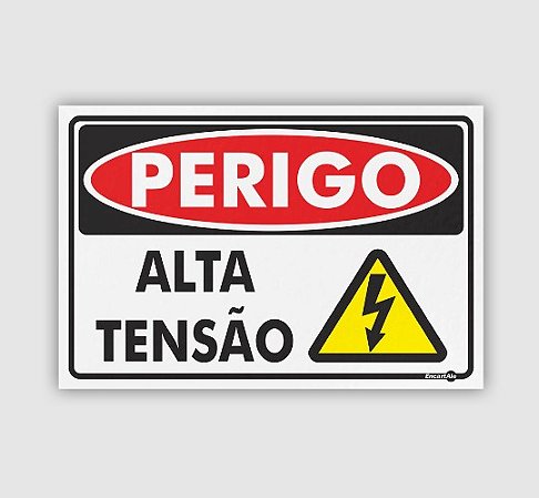 PLACA PS 0,80MM 20X30CM PS80 PERIGO ALTA TENSÃO