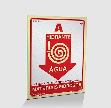 PLACA PVC RIG 1,00MM 20X30CM PAF299 E8 HIDRANTE AGUA