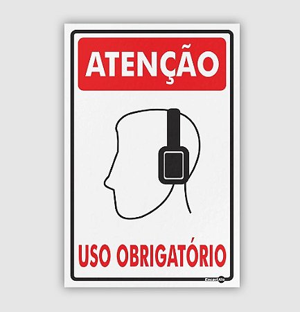 PLACA PS 0,80MM 20X30CM PS82 PROTETOR OUVIDO USO OBRIGATORIO