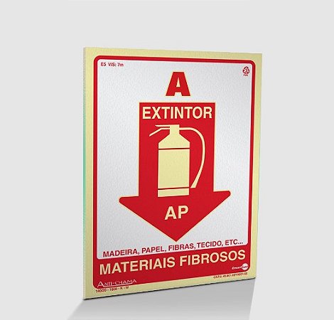 PLACA PVC RIG 1,00MM 20X30CM PAF328 E5 -EXTINTOR AGUA