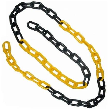 CORRENTE DE SINALIZACAO ELO PEQUENO AMARELO E PRETO PLASTCOR