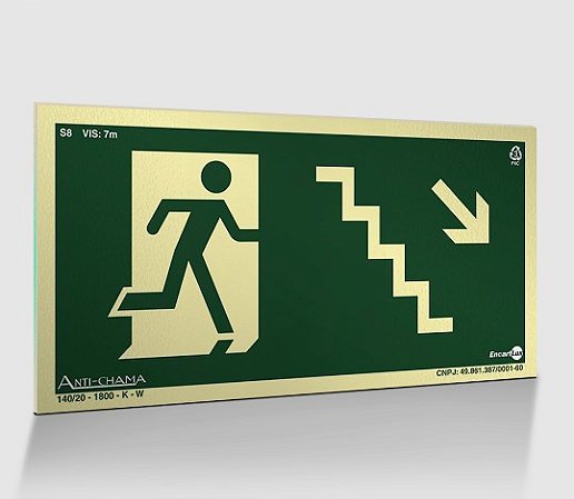 PLACA PVC EXP 2,00MM 24X12CM PAF08 S8 ROTA FUGA ESCADA