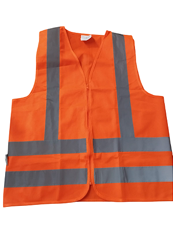 COLETE REFLETIVO LARANJA SUPER SAFETY COM ZIPER