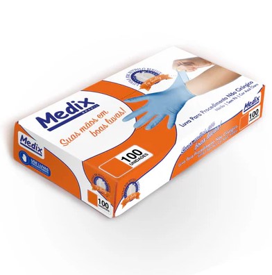 LUVA NITRILICA MEDIX CA:39947 (CX 50 PARES)