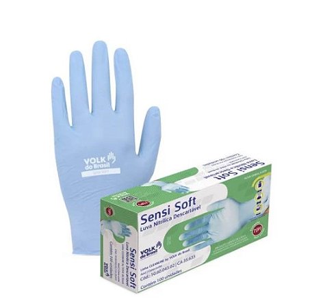 LUVA NITRILICA SOFT AZUL C/100 UN CA35633/46249
