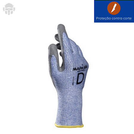 Luva Anticorte MAPA Krytech 586 PU Cinza CA 31346