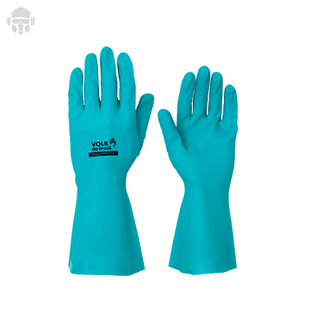 Luva Verde Proteção Química Indústria Limpeza Profissional Volk Sem Forro CA 16314