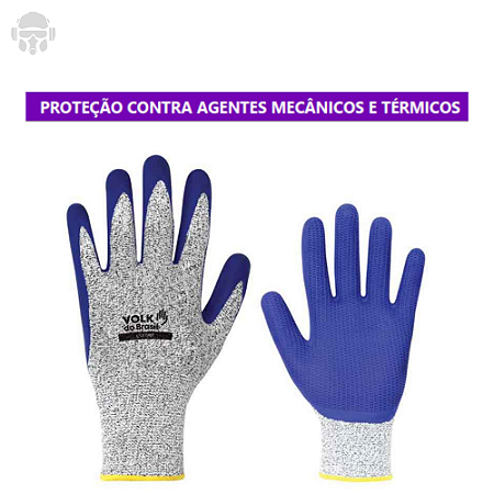 Luva de Segurança Anticorte Volk Cut Grip P/ Vidro e Aço CA38732