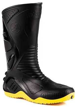 BOTA BRACOL PRETA SOLA AMARELA C/ FORRO MOTOSAFE CA 34798