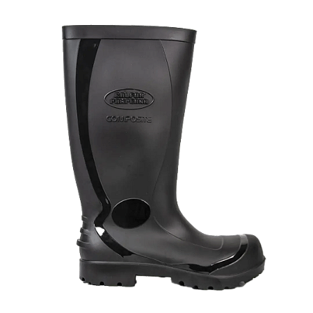BOTA PVC PRETA CALFOR COMPOSITE C/BIQUEIRA CA46877