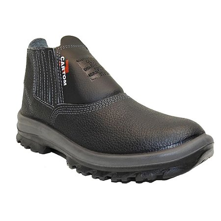 BOTINA CARTOM ELASTICO RASPA PRETO BIDENSIDADE BICO AÇO CA 15079