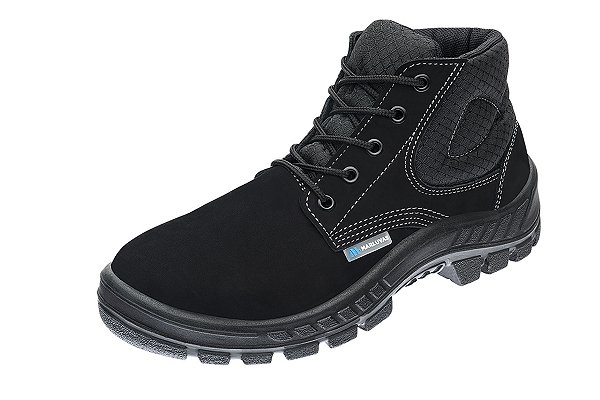 BOTINA MARLUVAS NOBUCK 50B26-CB-BP PRETO BIDENSIDADE BICO PVC CA 45611