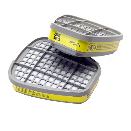 CARTUCHO QUIMICO 3M 6003 CLASSE 1 VAPORES ORGANICOS E GASES ACIDOS H000212905  (PAR)6