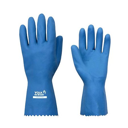LUVA VOLK LÁTEX VERNIZ SILVER AZUL CA: 16312