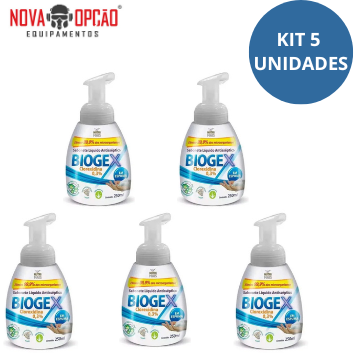 KIT SABONETE BIOGEX LIQUIDO ANTISSEPTICO 250ML C/5 UNIDADES