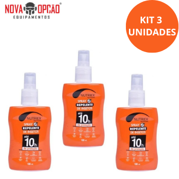 REPELENTE NUTRIEX PROFISSIONAL SPRAY 100ML 10 HORAS KIT C/3 UNIDADES