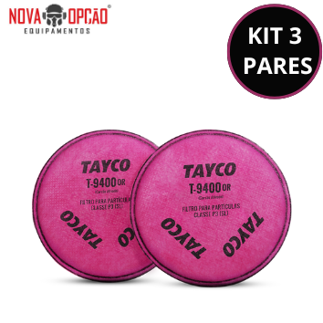 KIT C/3 PARES FILTRO PARTICULAS TAYCO T-9400 P3 (SL) OR