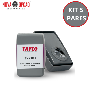 KIT C/5 PARES FILTRO PARTICULAS TAYCO T-700 P3 BLINDADO