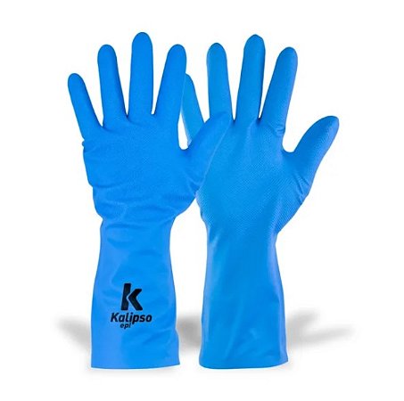 LUVA KALIPSO NITRILI KA 03 AZUL S/FORRO TAM 7/P CA50695