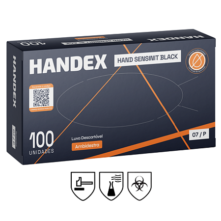 LUVA HAND SENSINIT BLACK CA 51468 TAM 7 (P)