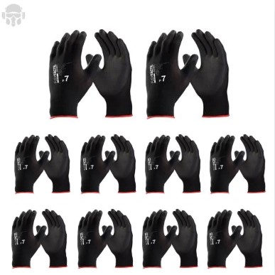 KIT 10 PARES DE LUVA DANNY FLEXTACTIL PU PRETA CA 29014